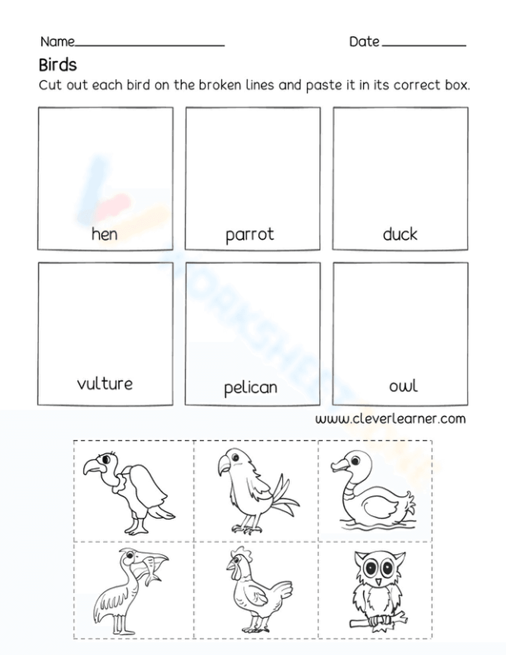 Birds - Cut and paste - Page 1