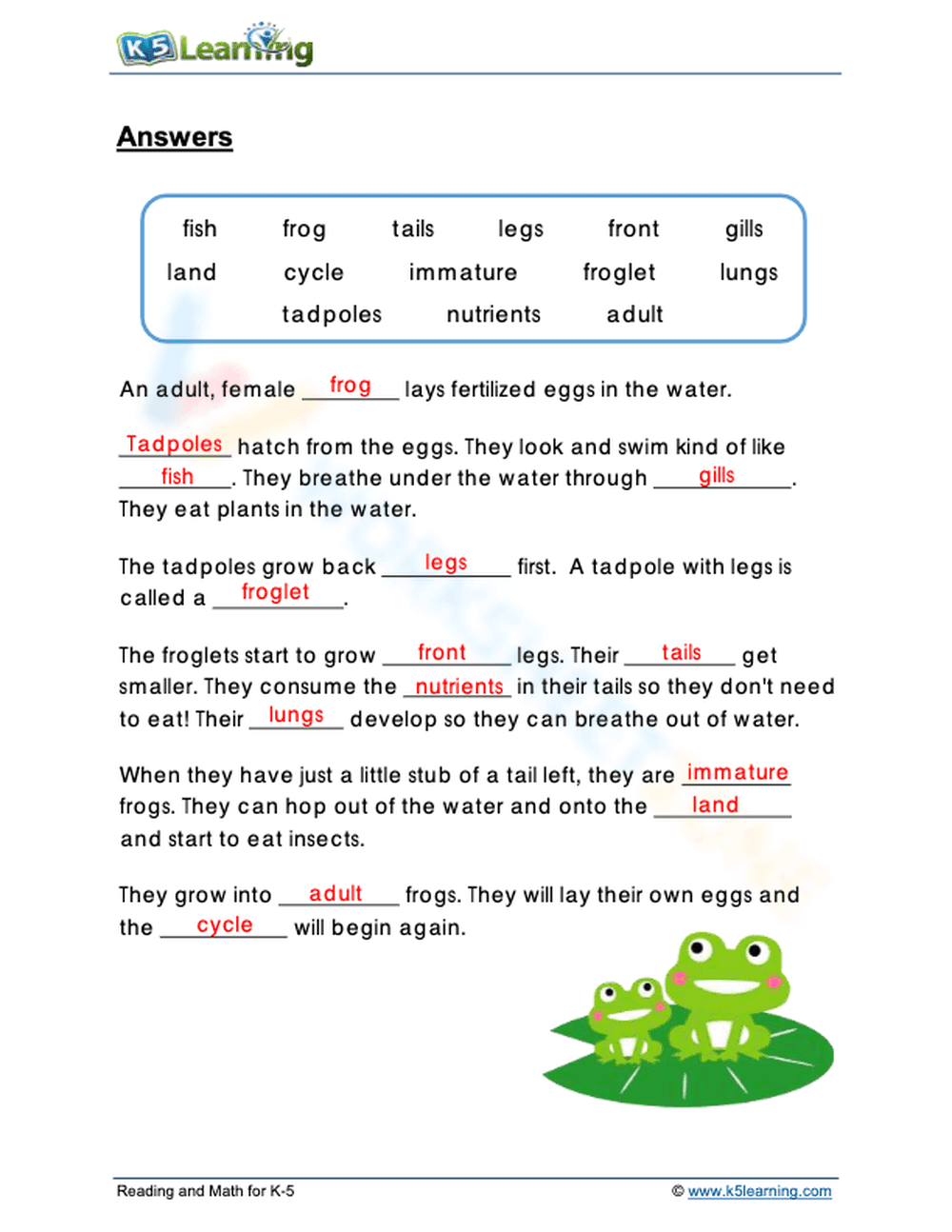 Frog lifecycle 2 - Page 2
