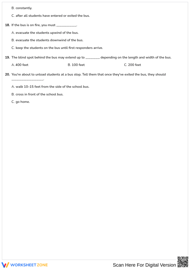 Free printable Alabama CDL School Bus worksheet part 2 - Page 3