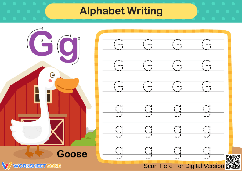 Alphabet Tracing – Gg for Goose - Page 1