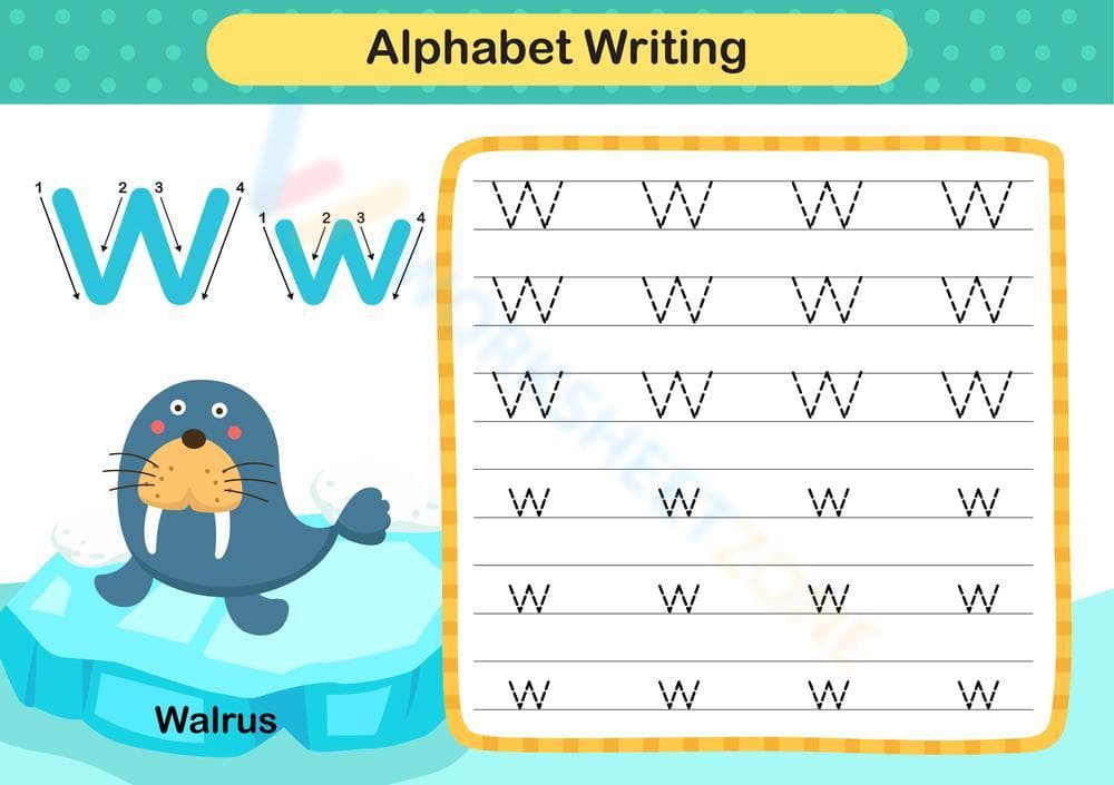 Alphabet Writing - W - Page 1