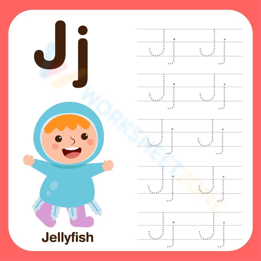 Alphabet Writing Worksheet – Letter J Practice - Page 1