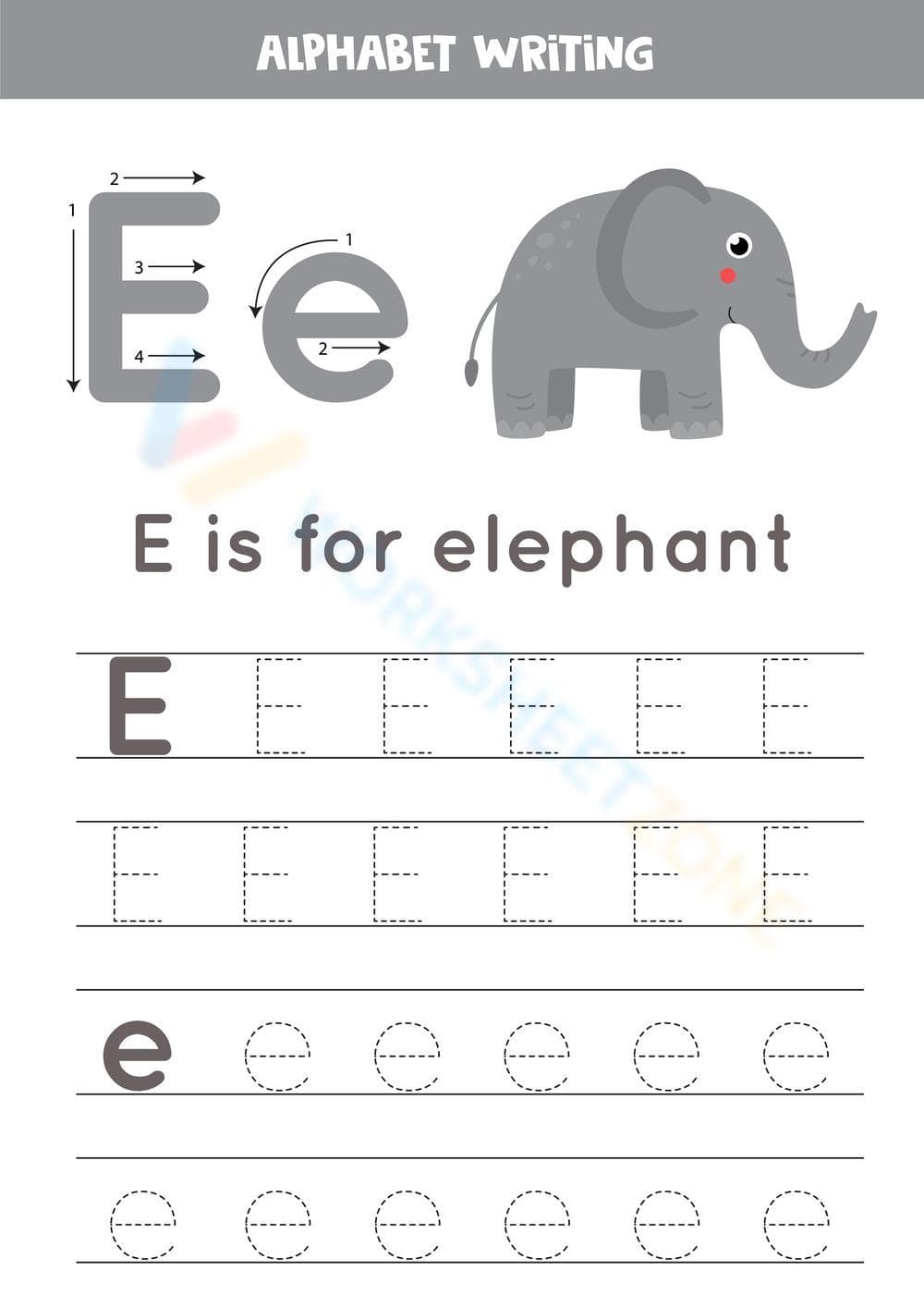 Alphabet Writing - E - Page 1