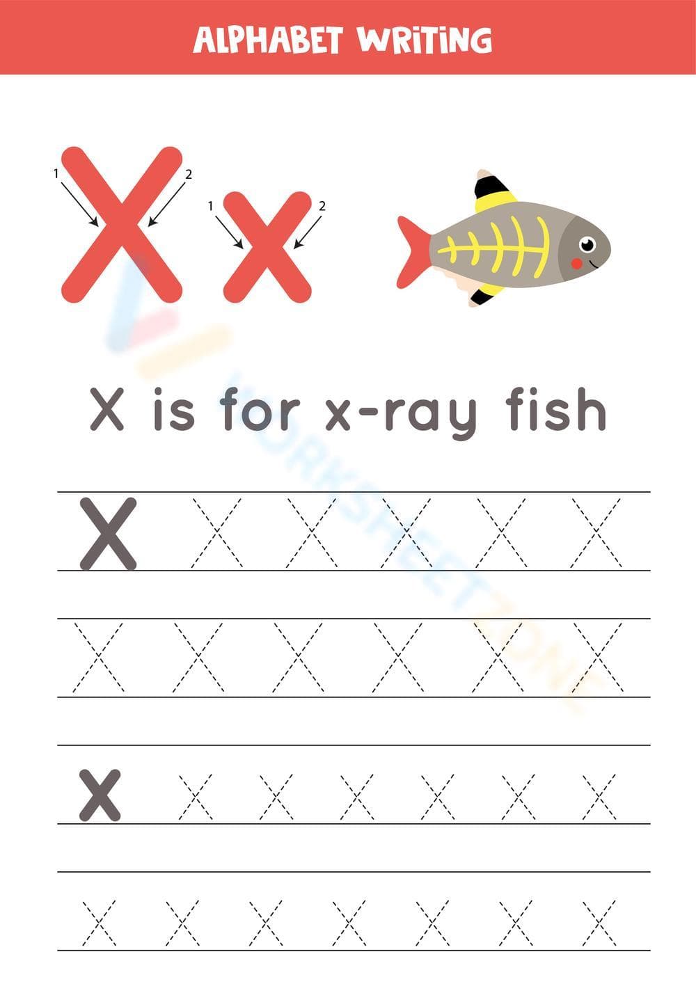 Alphabet Writing - X - Page 1