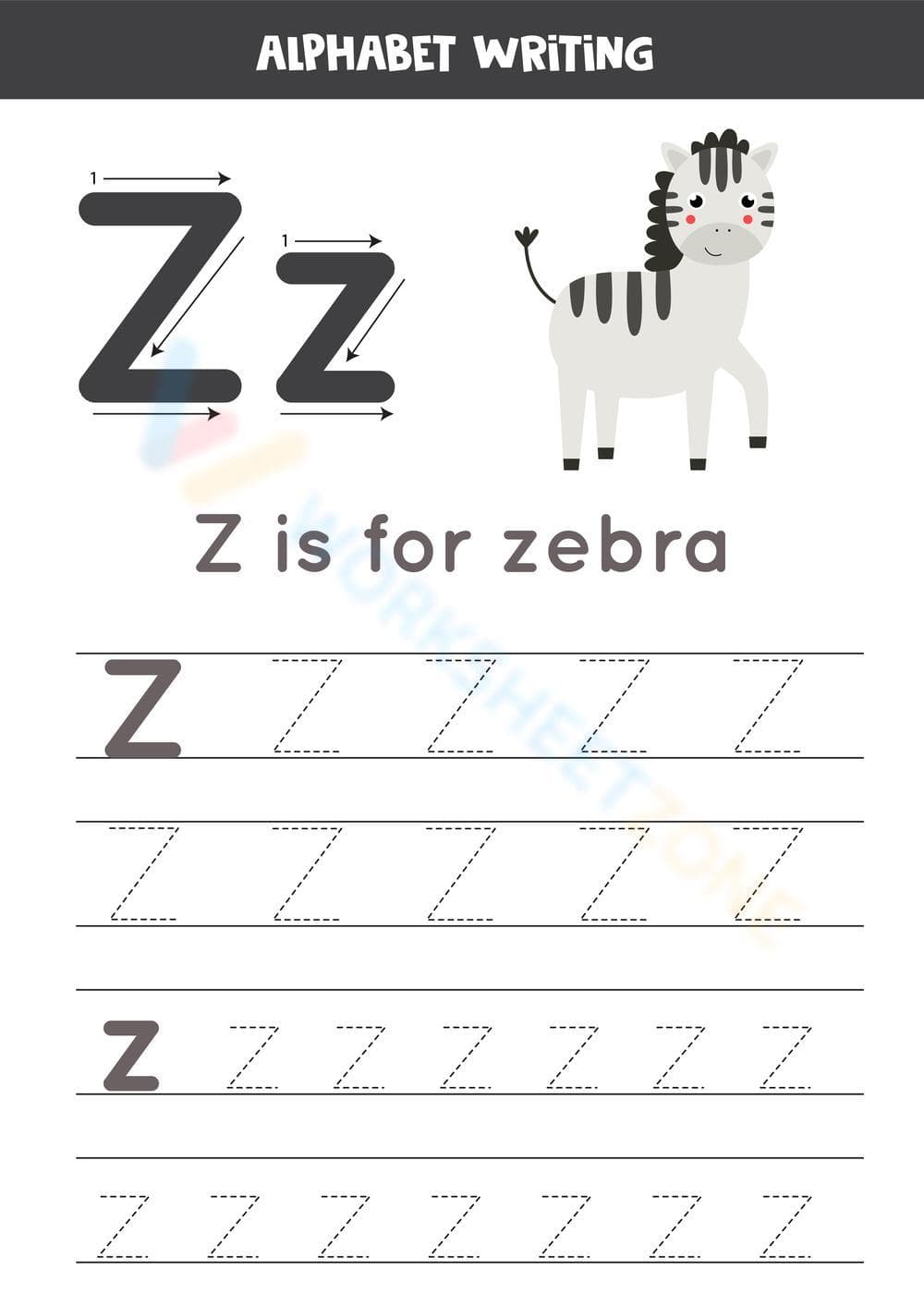 Alphabet Writing - Z - Page 1