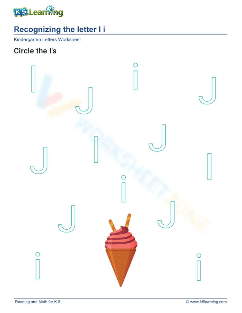 Recognize letter Ii - Page 1