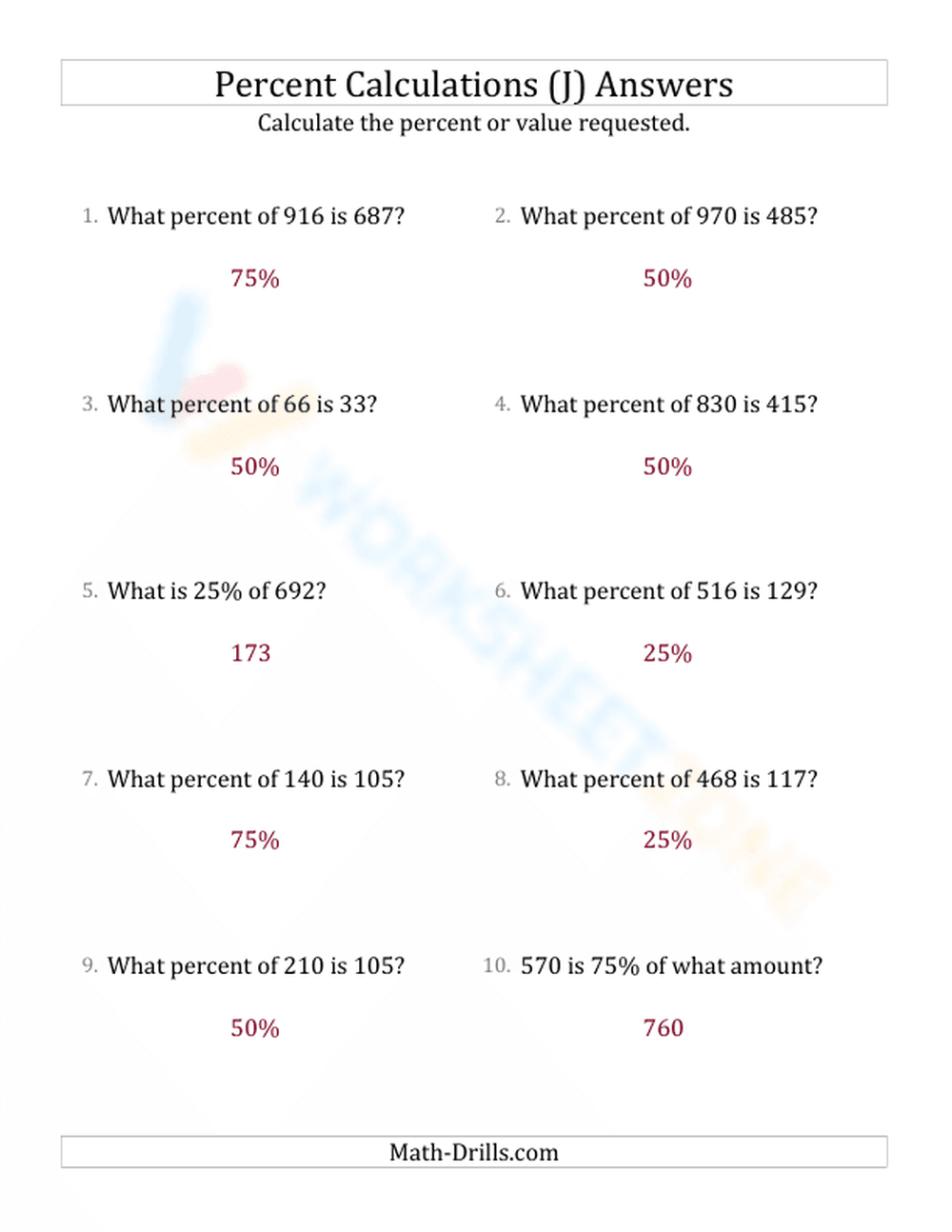 Mixed percent calculations - Page 2