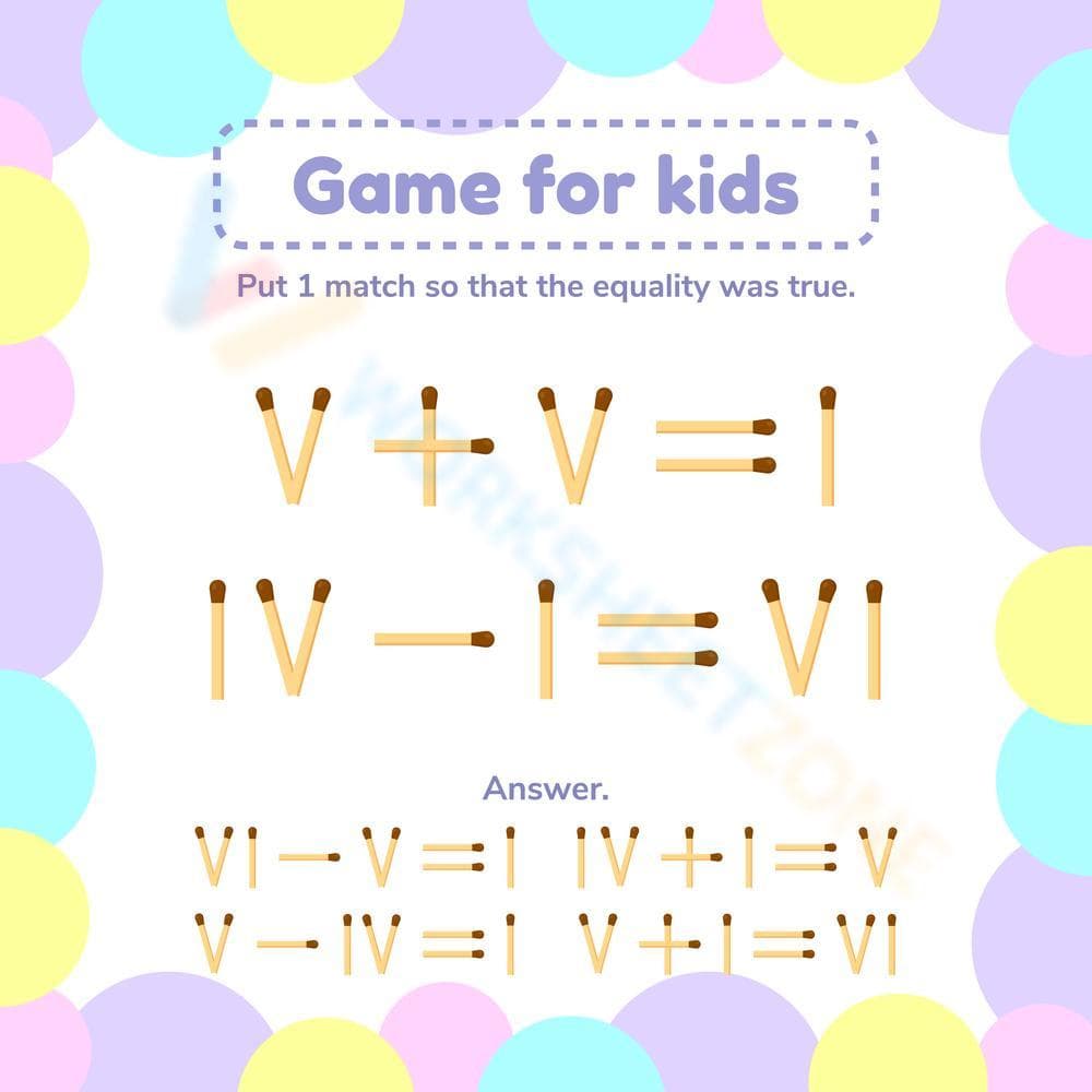 Roman Numerals Game Worksheet - Page 1