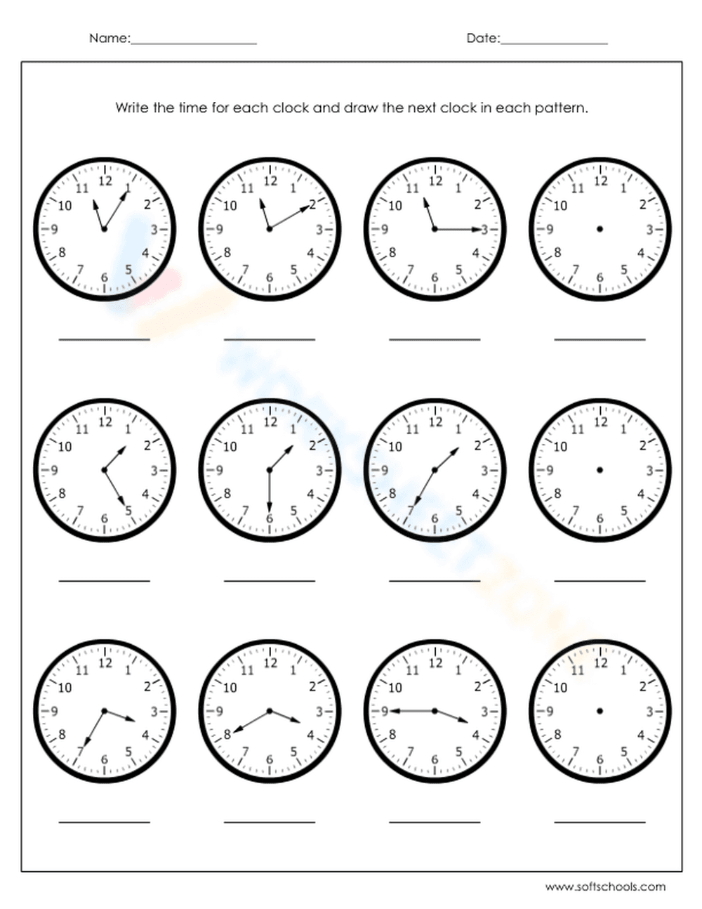 Read and interpret time and clock - Page 1