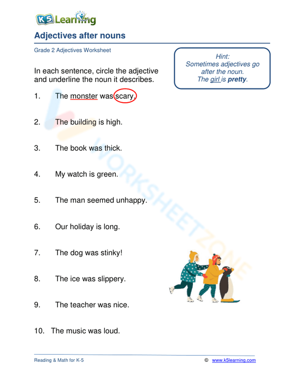Adjectives after nouns - Page 1