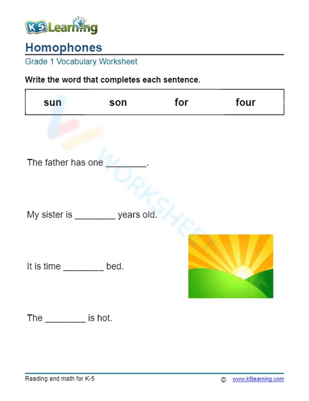 Homophones - Write 2 - Page 1
