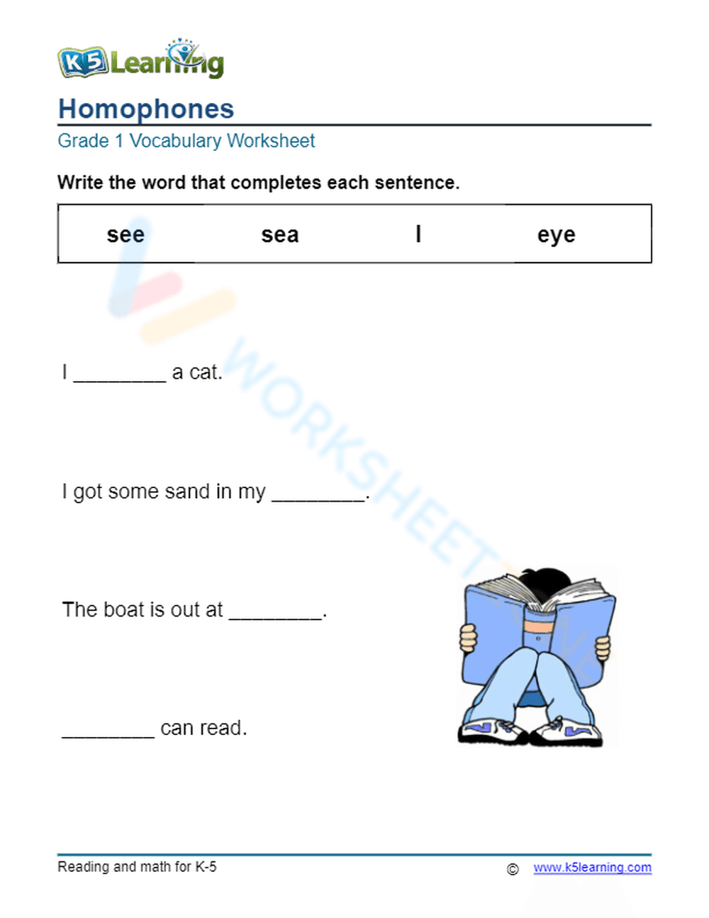 Homophones - Write 3 - Page 1