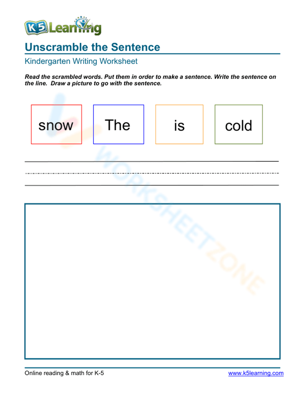 Unscramble the Sentence 2 - Page 1
