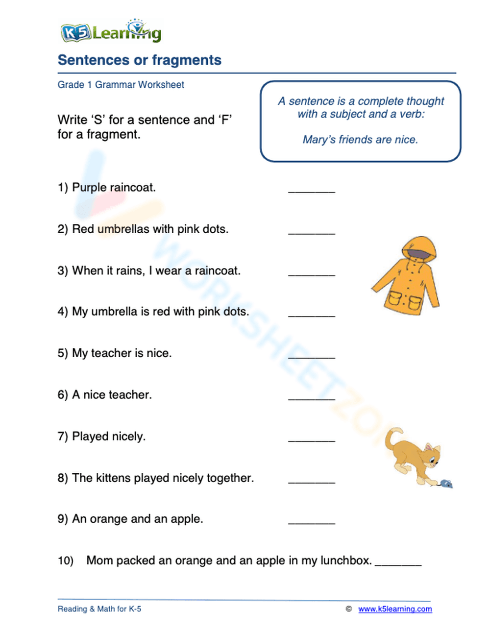 Grammar: Sentences or fragments - Page 1