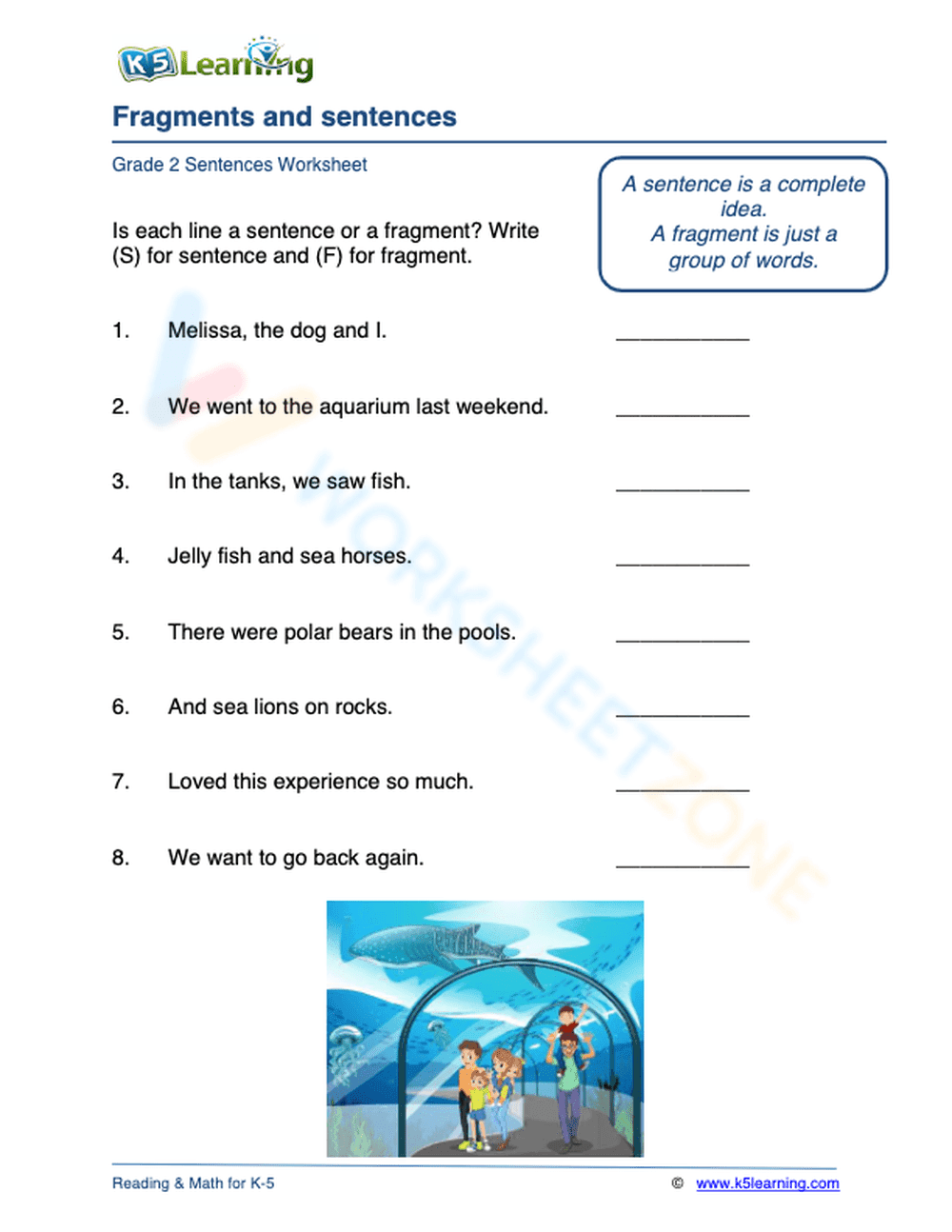 Fragments and sentences 1 - Page 1
