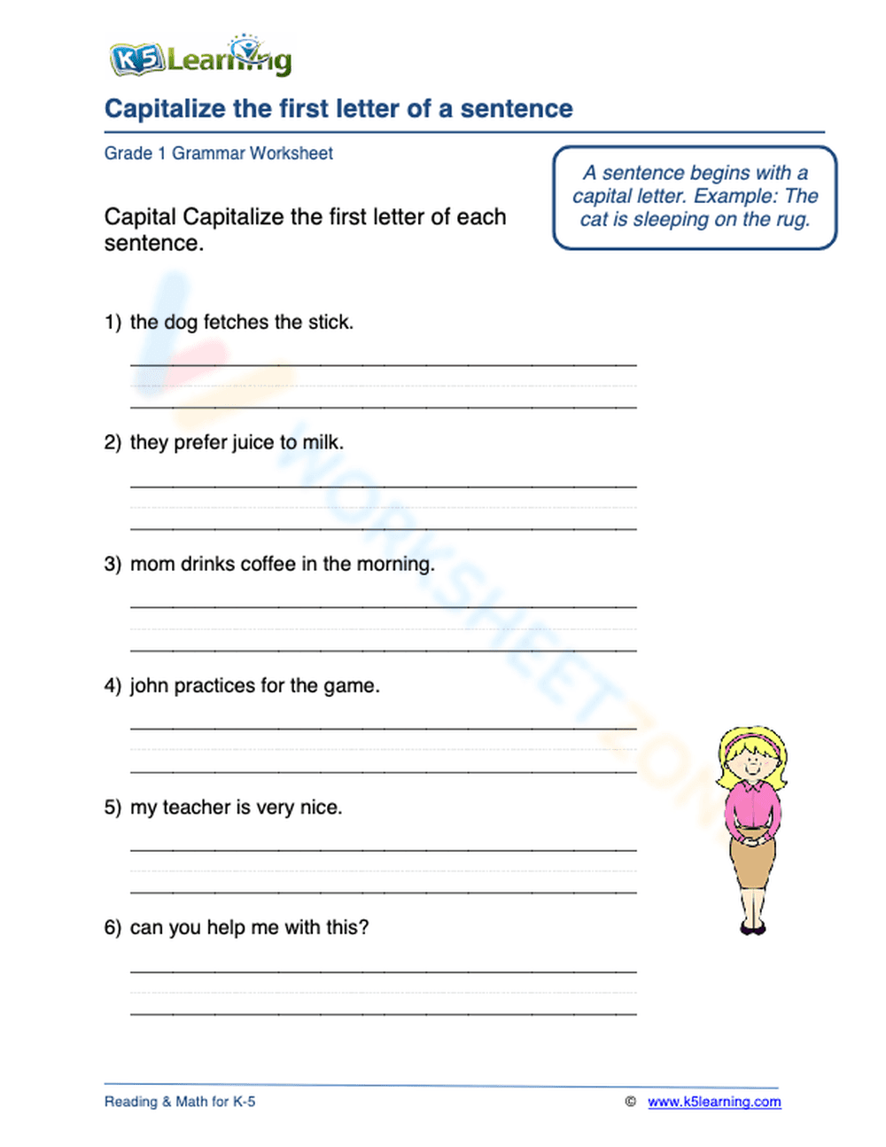 Capitalize the first letter of a sentence 1 - Page 1