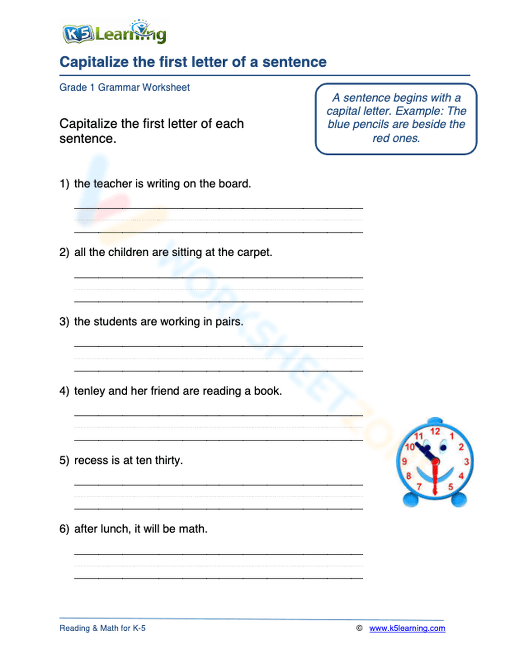 Capitalize the first letter of a sentence 3 - Page 1