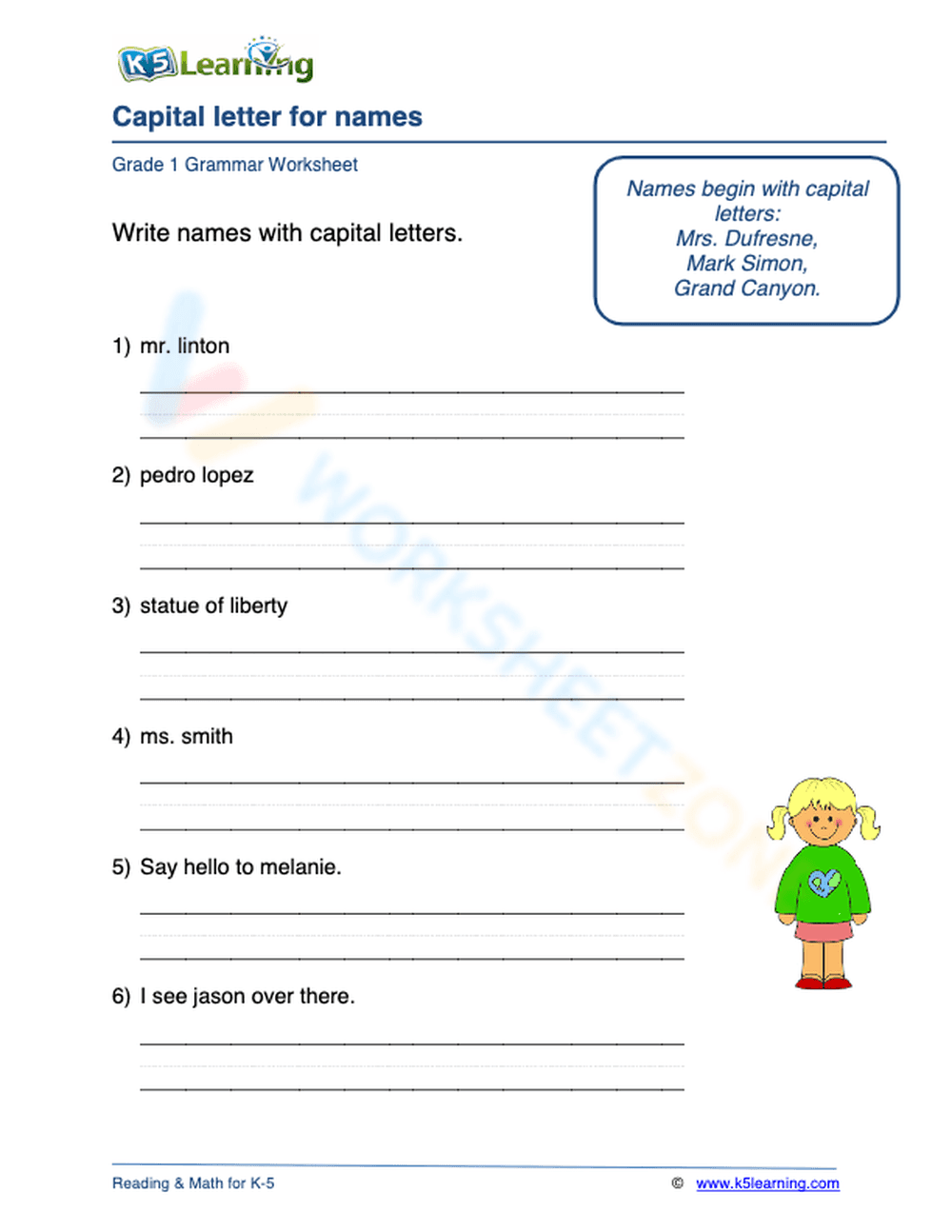 Capital letter for names 1 - Page 1