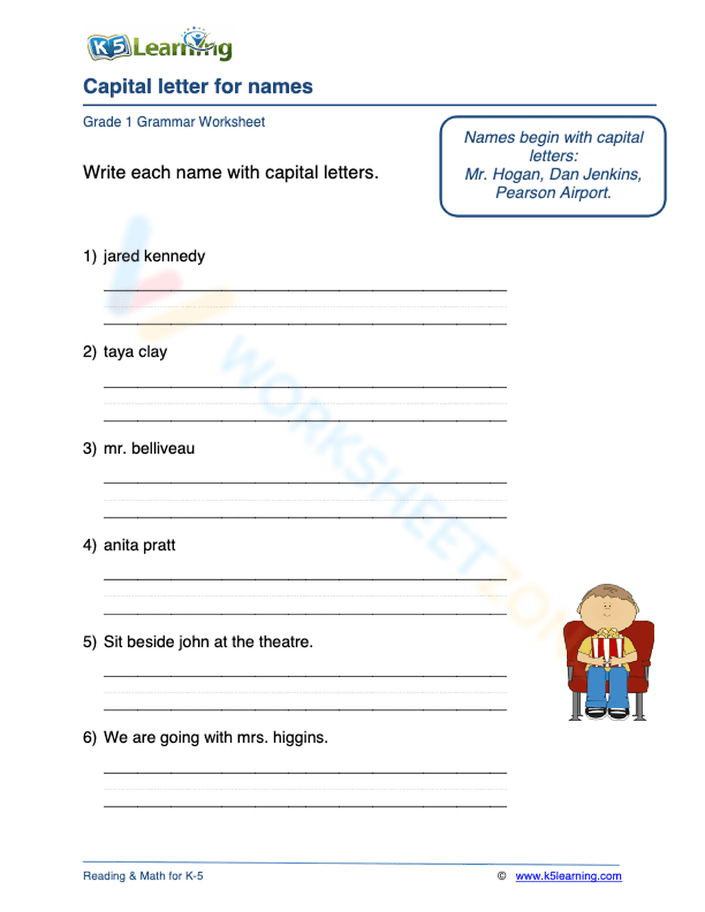 Capital letter for names 2 - Page 1