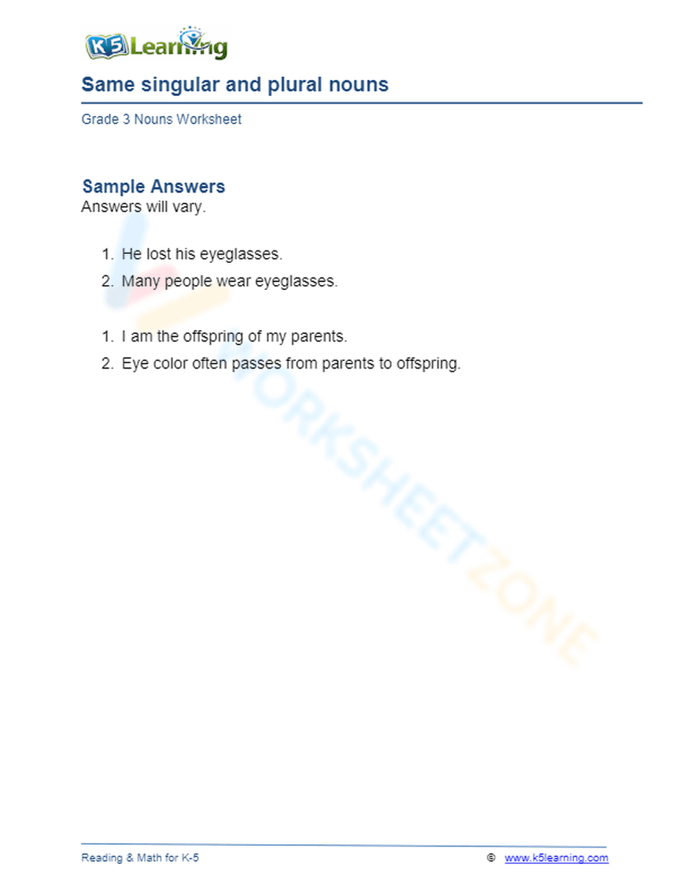 Same singular and plural nouns 2 - Page 2