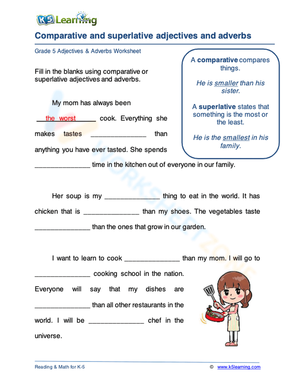 Comparative and superlative adjectives and adverbs 1 - Page 1