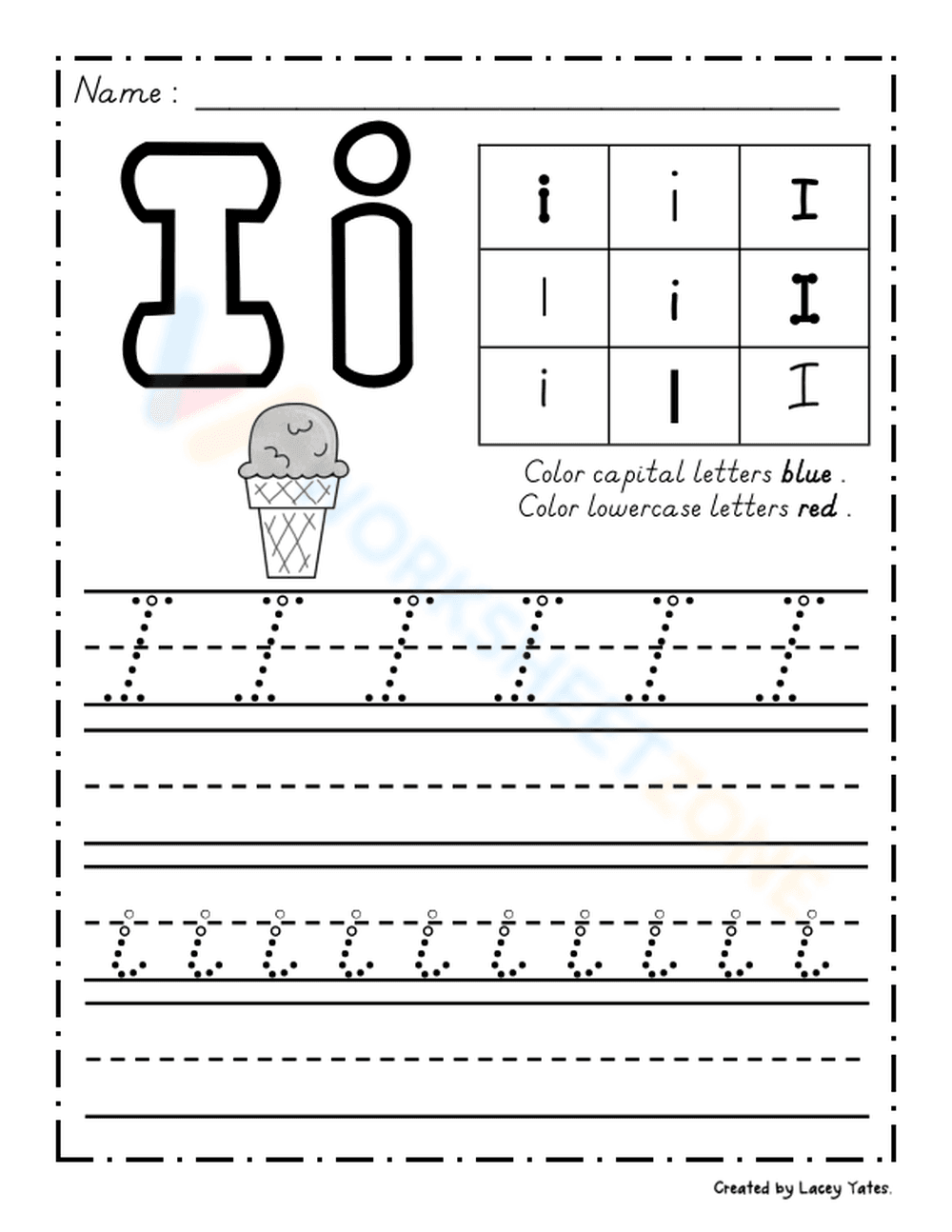 Alphabet Tracing Letter I - Page 1