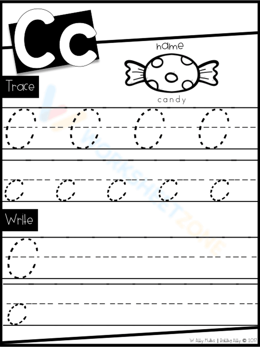 Letter C Handwriting for Kids - Page 1