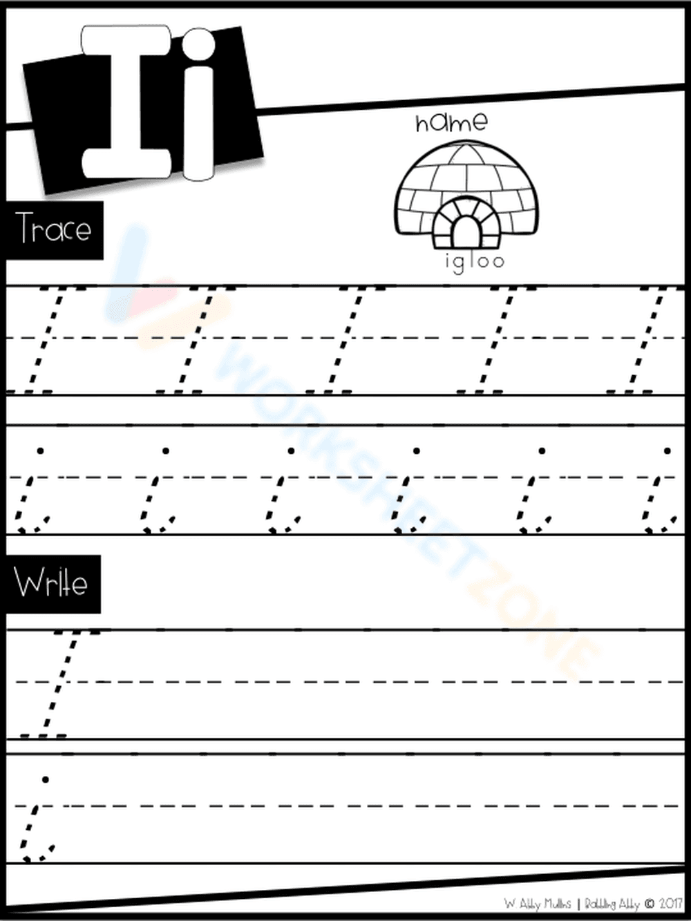 Handwriting Skill Letter I - Page 1