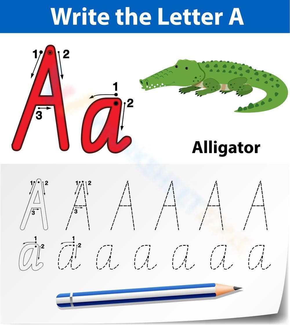 Letter A Tracing Worksheets - Page 1