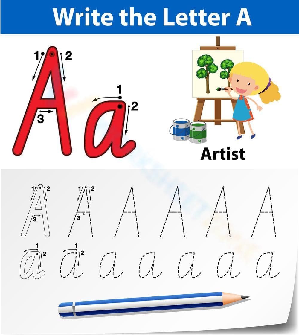 Learn to Write the Letter A: A is for Artist - Page 1