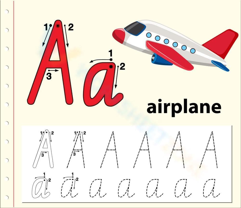 A is for Airplane: Handwriting Practice - Page 1