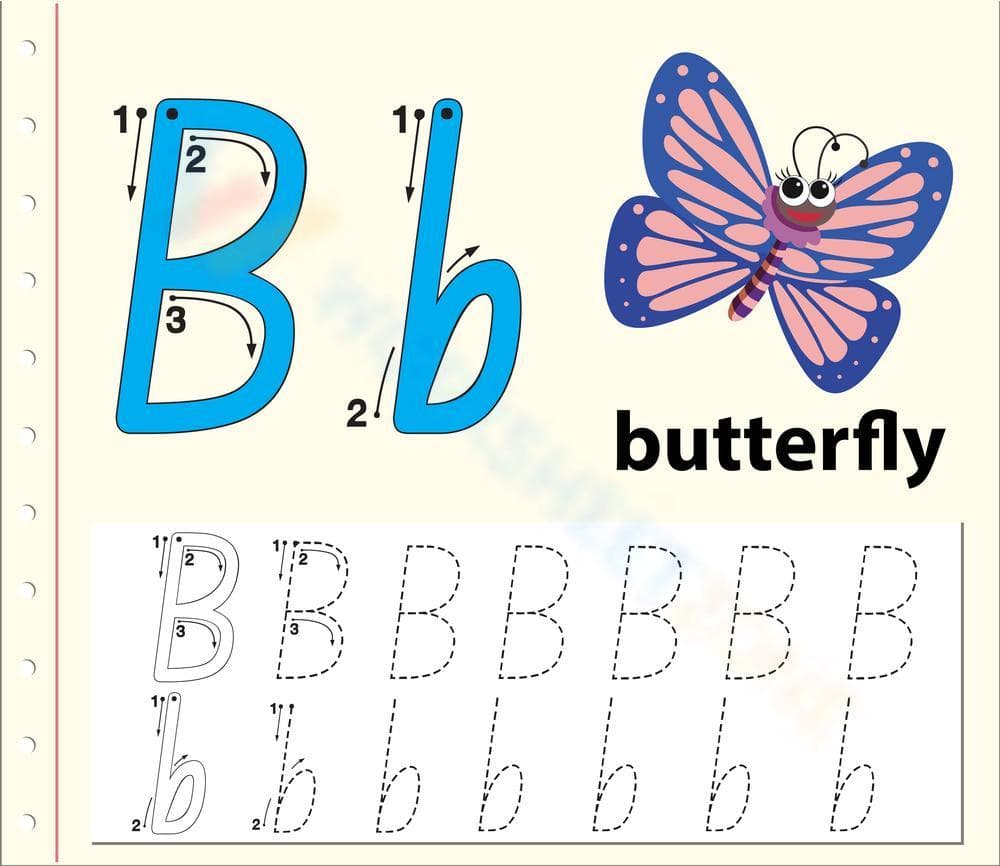 B is for Butterfly: Letter B Learning - Page 1