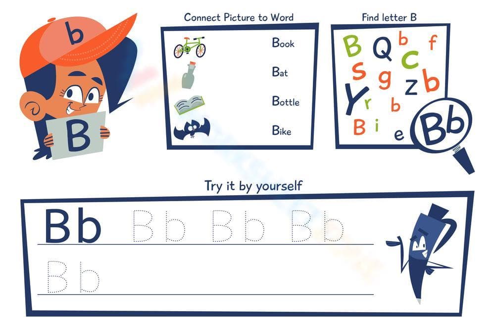Find, Trace and Write BB: Practice Sheet - Page 1