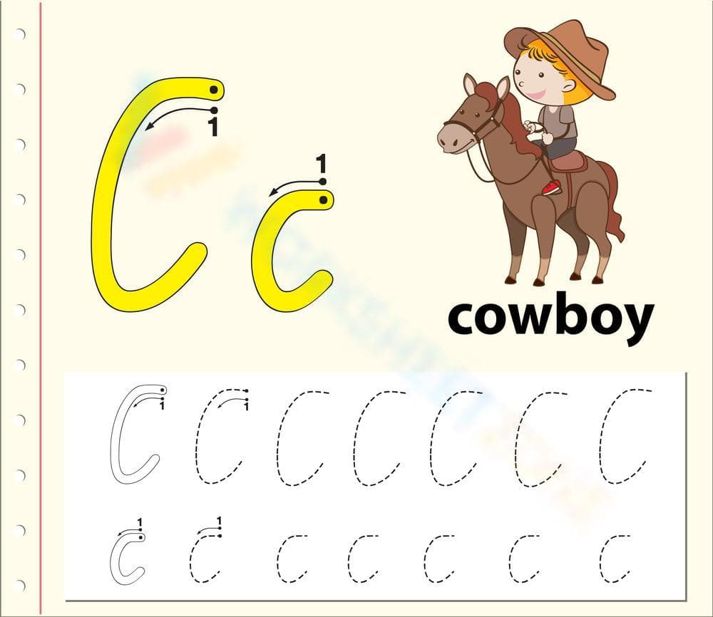 C is for Cowboy Worksheet - Page 1