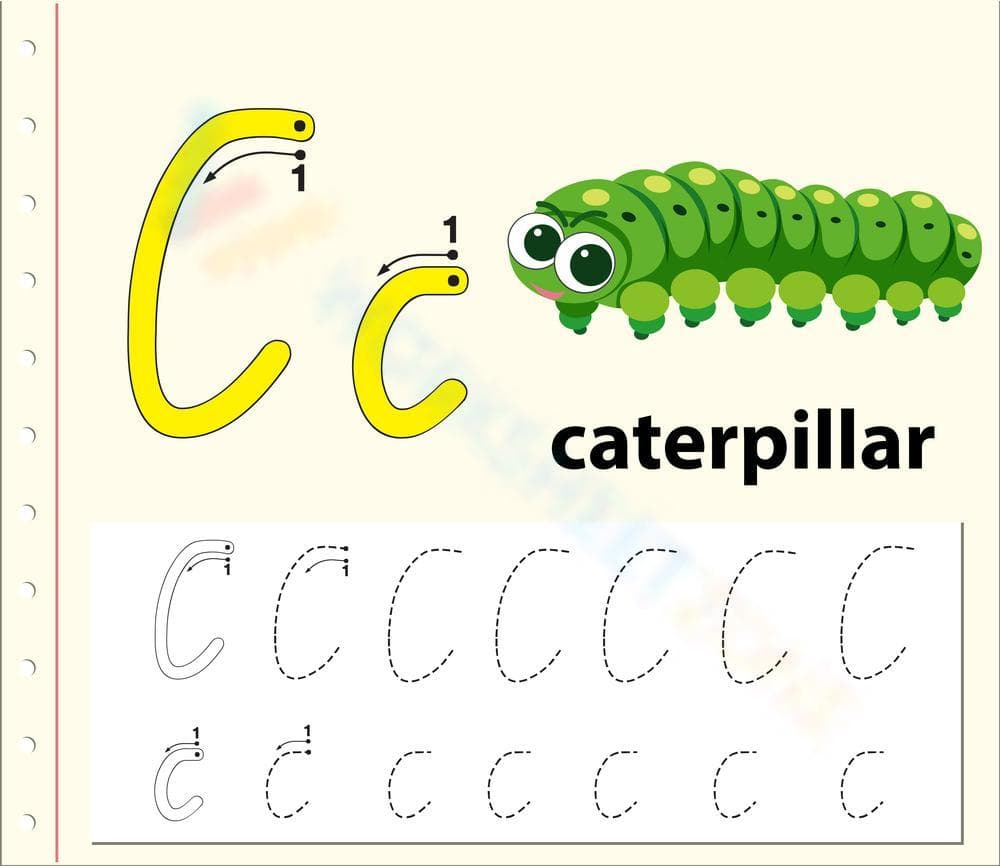 C is for Caterpillar Worksheet - Page 1