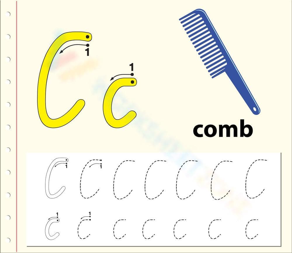 C is for Comb Worksheet - Page 1
