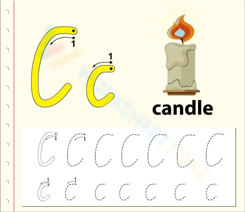 C is for Candle Worksheet - Page 1