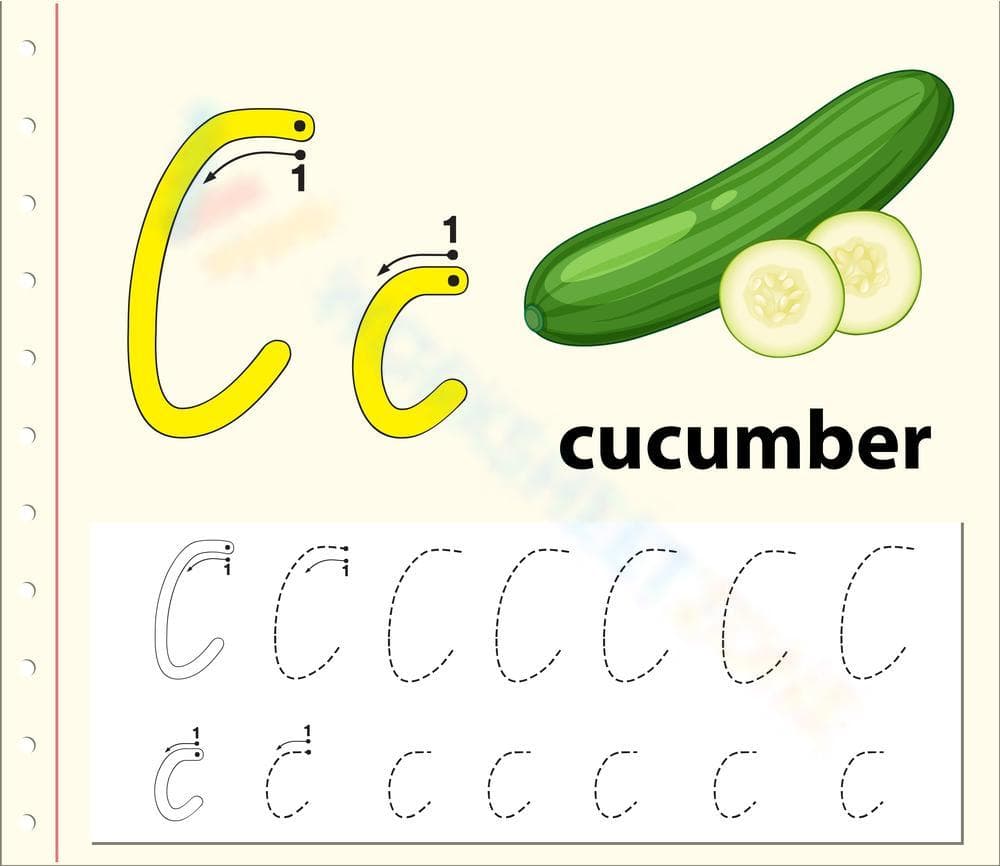 C is for Cucumber Worksheet - Page 1