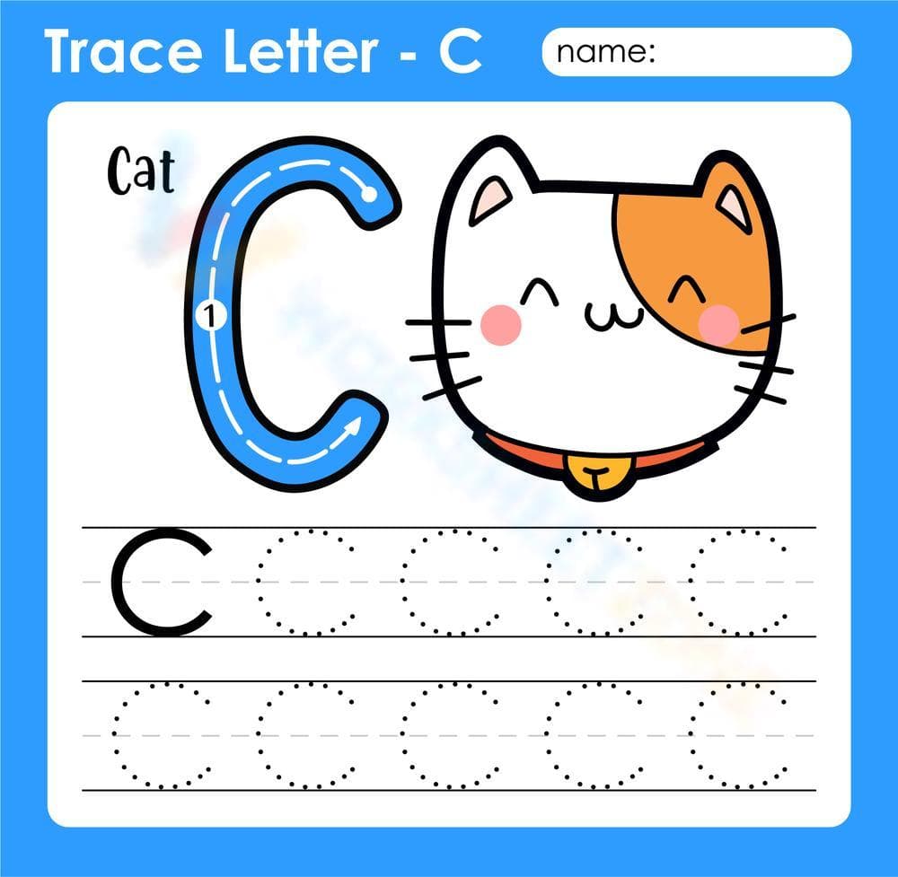 Trace Letter C Worksheet - Page 1