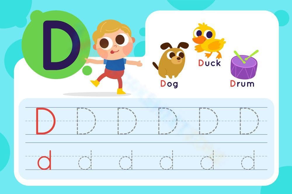 Letter D Tracing: Practice for Young Learners - Page 1