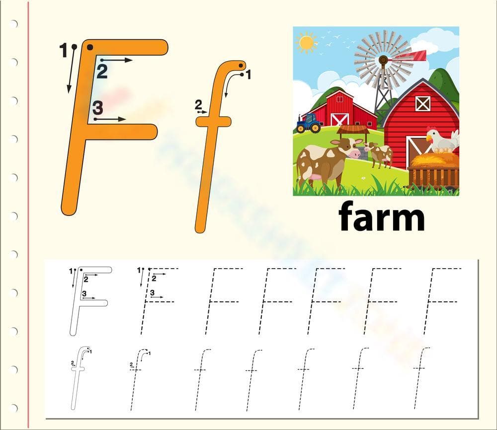 Letter F is for Farm: A Tracing Adventure - Page 1