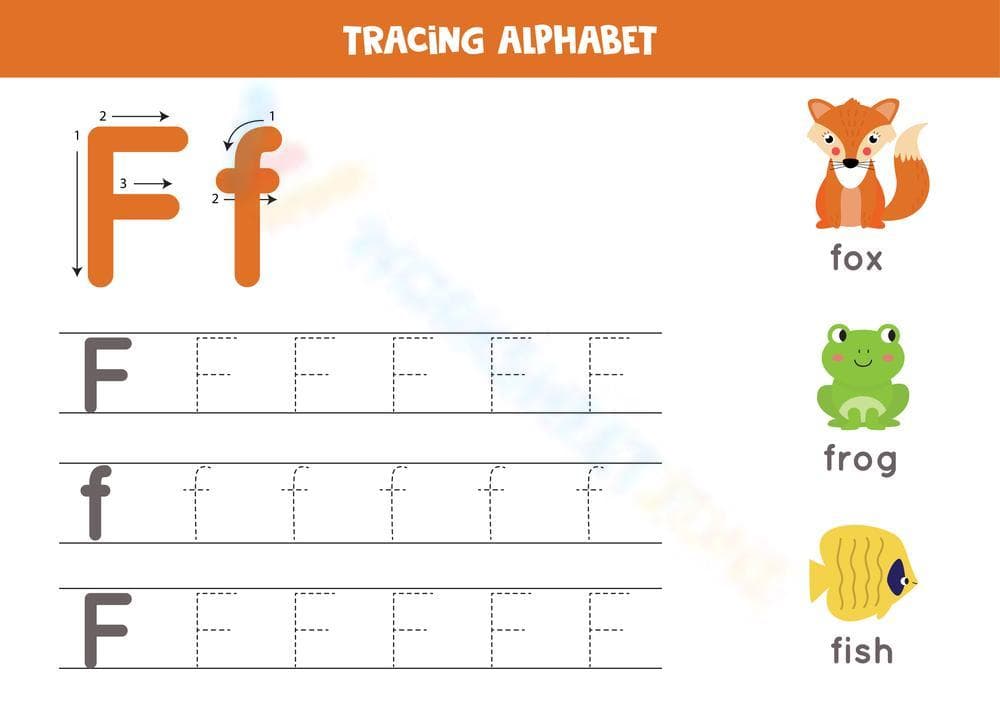 Tracing Alphabet Letter F for Fun - Page 1
