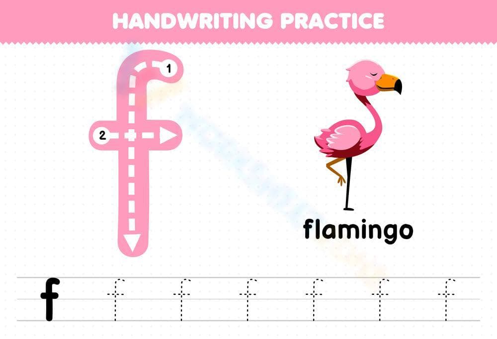 Letter F Handwriting Practice Worksheet - Page 1