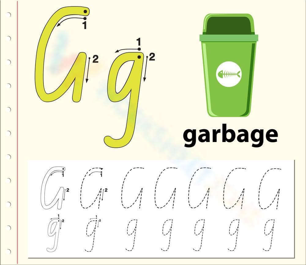 'G' is for Garbage Worksheet - Page 1