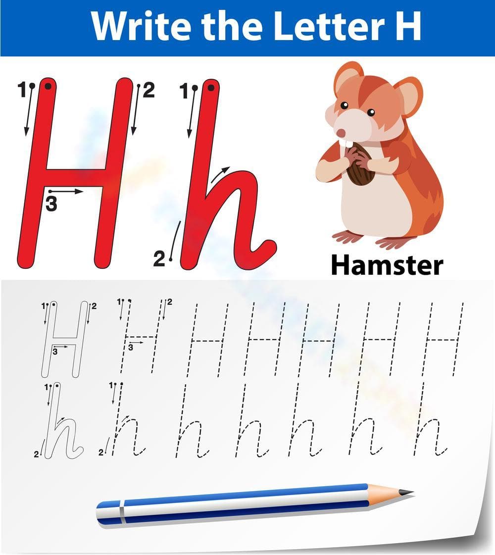 Letter H Tracing Practice for Kids - Page 1