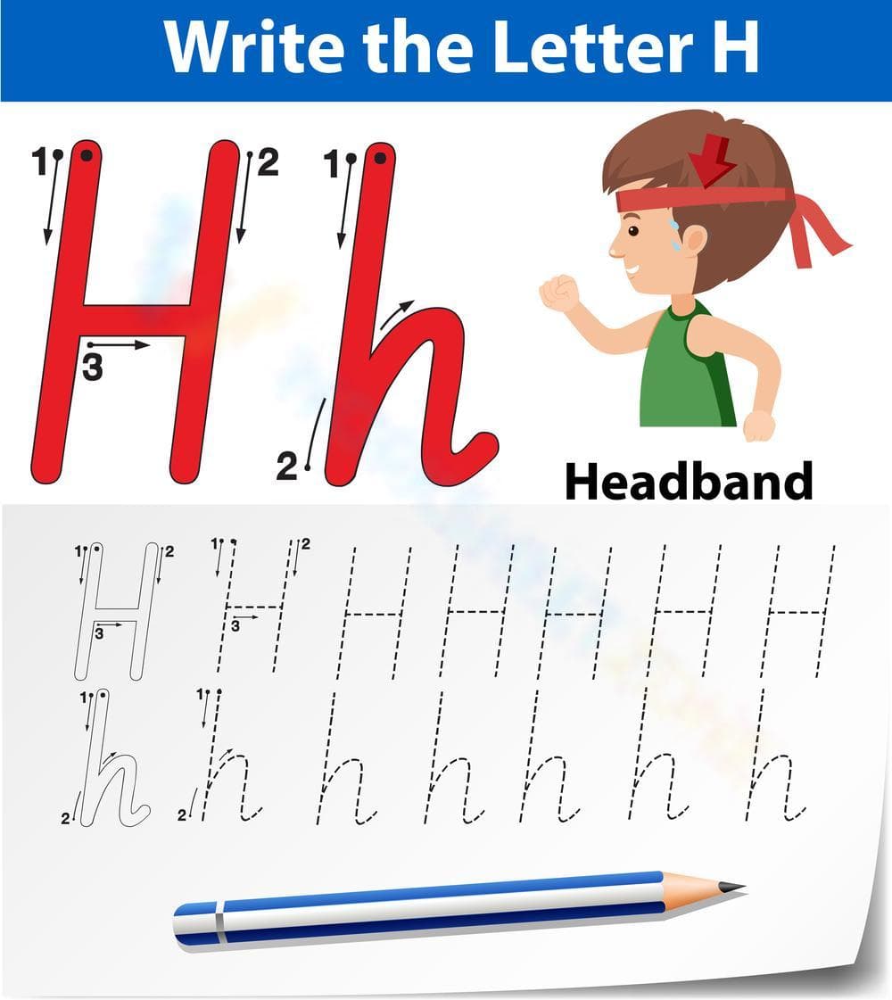'H' is for Headband Worksheet - Page 1