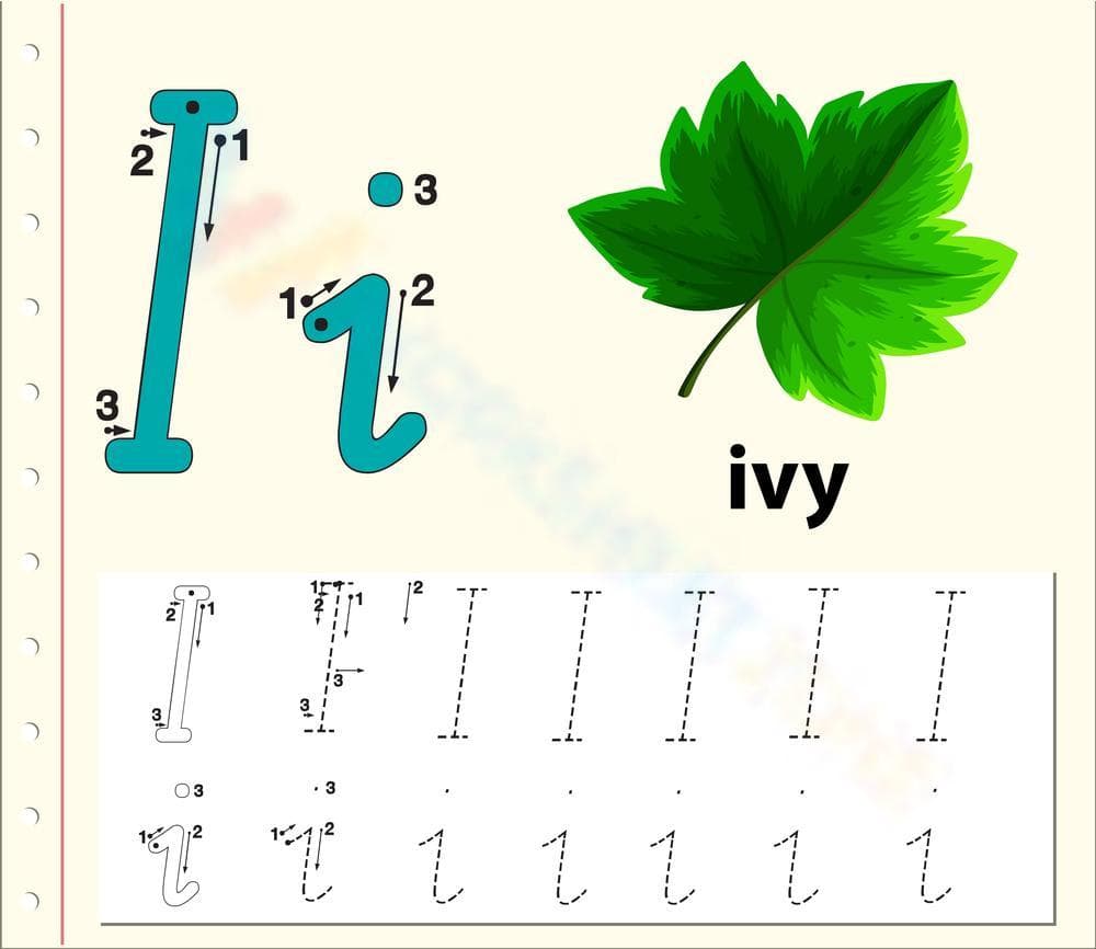 Letter I Tracing for Kids - Page 1