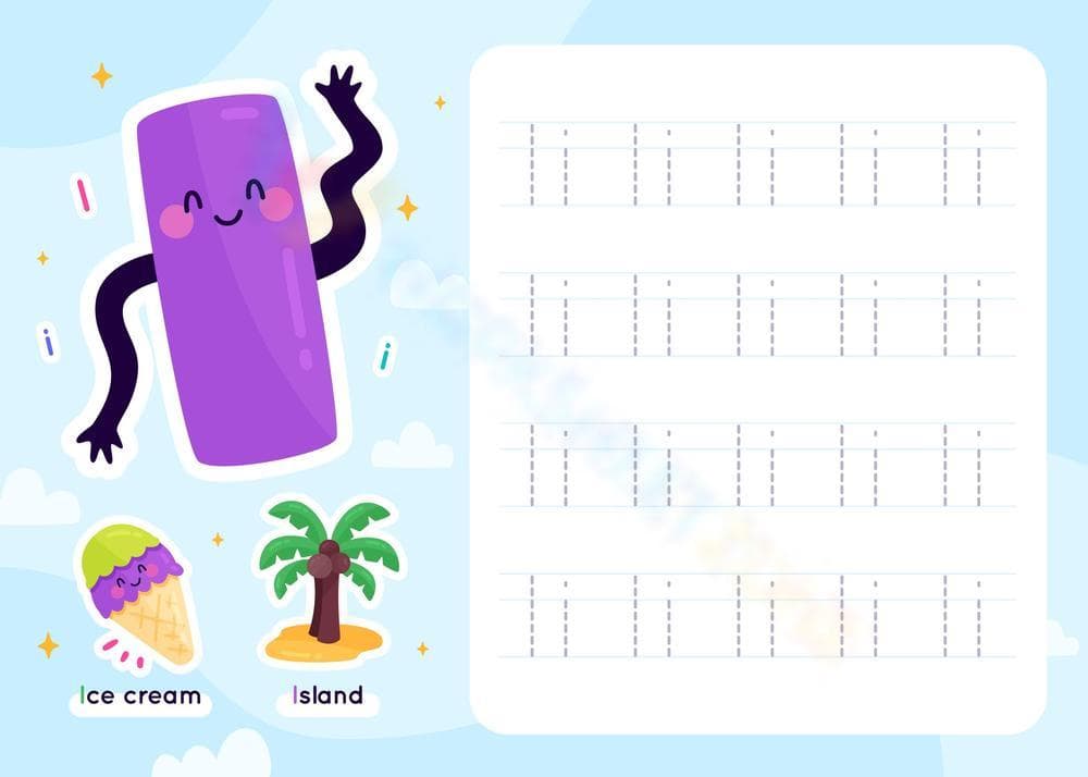 Preschool Letter I Tracing - Page 1