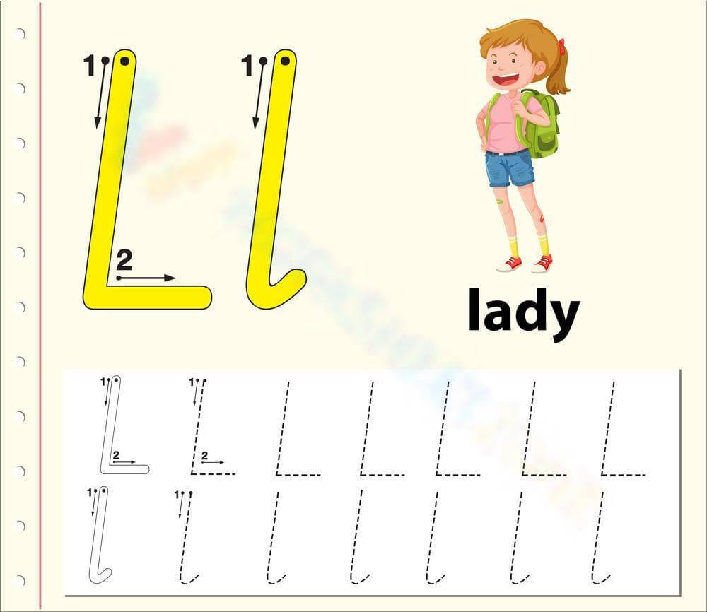 L is for Lady: Beginning Letter Sounds - Page 1