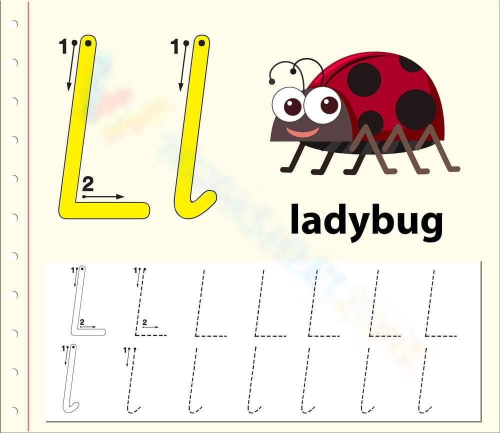 Tracing Cursive Letter L - Page 1